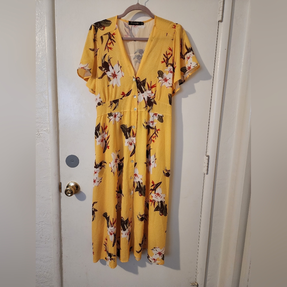 Midi flowy women's dress
